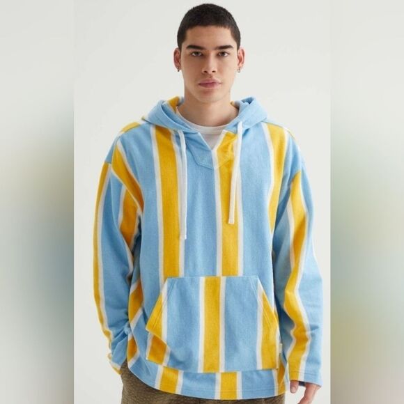 NWT Urban Outfitters UO Striped Terry Hoodie Sweatshirt Size Small - Picture 1 of 5